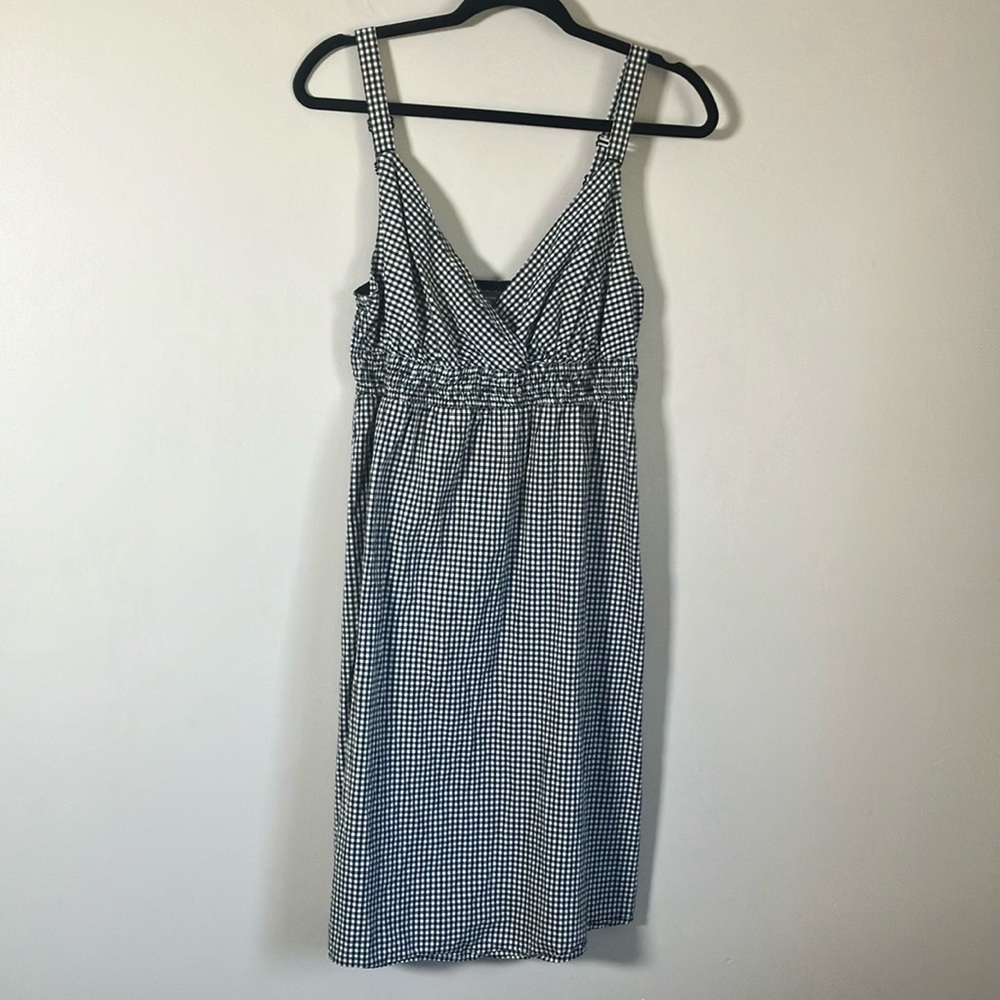 Denver Hayes Dress Gingham checks cotton ruched back sleeveless v-neck sundress